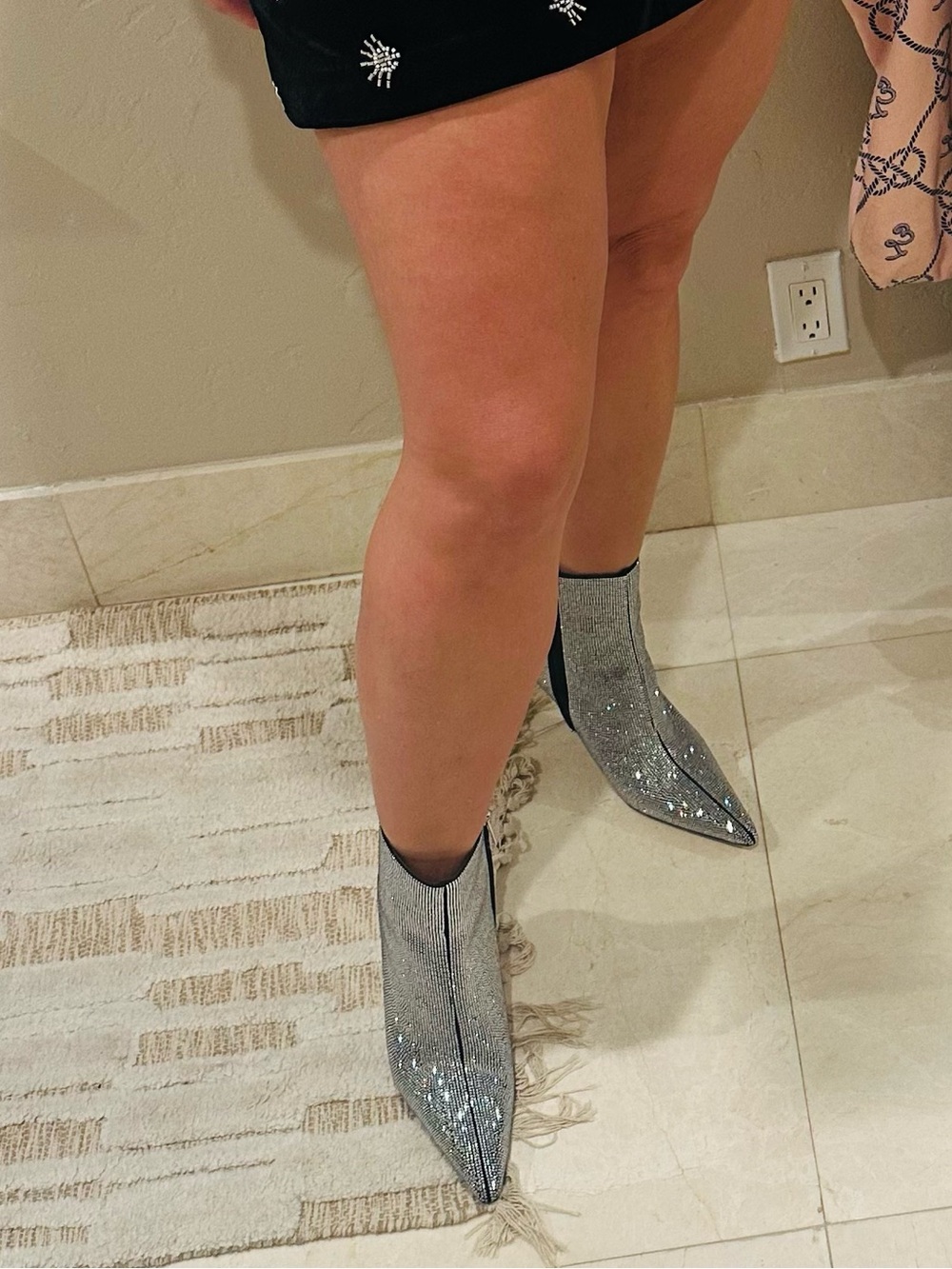 NEW Michael Kors Selina Crystal Pointed Toe Booties Sparkle Glam Size 9.5 - Picture 3 of 13